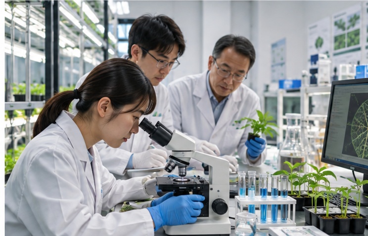 植物を対象に大学・研究機関との産学連携研究を行う研究開発イメージ